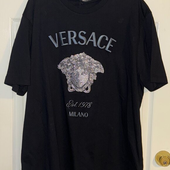 AUTHENTIC MENS VERSACE RHINESTONE MEDUSA T SHIRT SIZE SLIM 4XL....FITS 2XL $2150 - Picture 2 of 15